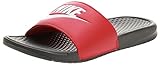 Chanclas para mujer Nike Benassi, Sandalia de Diapositivas Hombre, Hierro Gris/Whitetrack Red, 41 EU