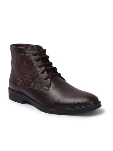 Image of Carlton London Men's Ankle Height Comfortable Lace-Up Round Boot
