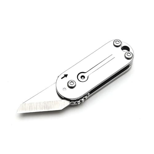 UENXRXE 1 Pieza Mini Cuchillo De Bolsillo Edc, Llavero Multifunción, Pequeño Cuchillo Plegable De Titanio Con Orificio Integrado Para Llavero Para Entrega Express, Cartón, Paquete, Caja
