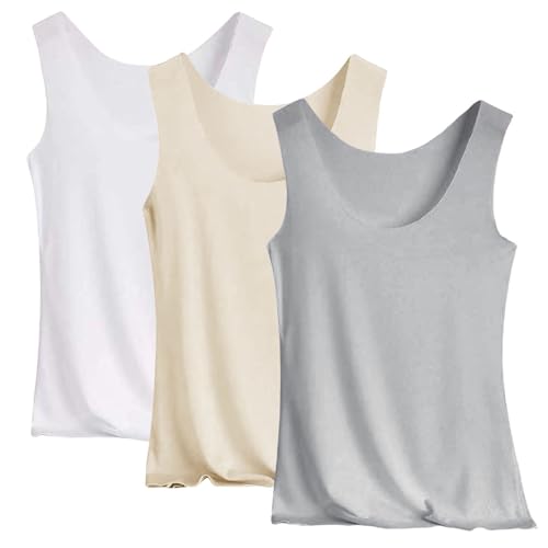 Chaleco de hielo de verano para mujer, 3 piezas, camiseta básica para mujer, gris, M