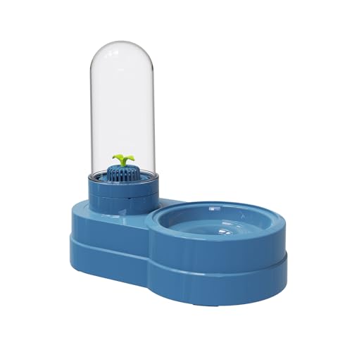 Distributore Acqua per Gatti e Cani, 580 ml Automatico Gravità Fontanella Abbeveratoio con Filtro per Cani di Piccola Taglia Gatti Conigli Piccoli Animali (Blu)