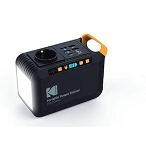 Kodak PPS100 Pro Portable Power Station met 88,8 Wh lithium-ion batterij, mobiel AC/DC stopcontact, 1 x USB-C, 2 x USB…