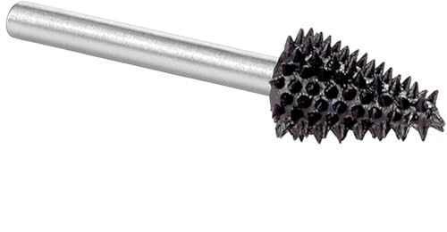 Kutzall Extreme Taper Rotary Burr, 1⁄8" Shaft, Very Coarse - Woodworking Attachment for Dremel, Foredom, DeWalt, Milwaukee. Abrasive Tungsten Carbide, 1⁄4" (6.3mm) Dia. X 1⁄2" (12.7mm) Length TX-14-EC
