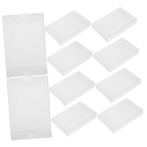 Mikinona 10pcs PVC Audio Cassette Storage Case Tape Container for Dust Organization and Display of Music Collectibles