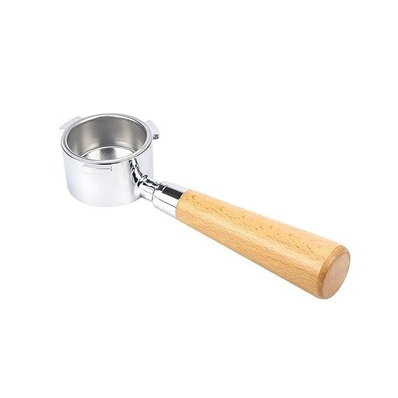 SILNOVO® 51mm Bottomless Portafilter With Filter Basket & Wooden Handle for Delonghi EC680 EC685 Coffee Machine - Reusable Alloy Filters Extraction Accessories