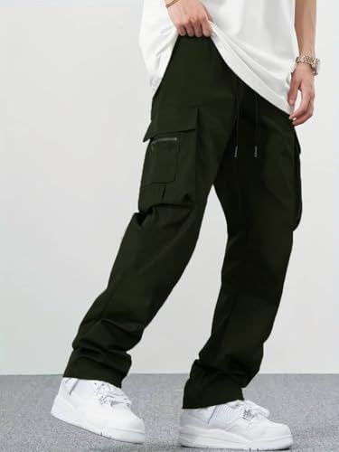 Image of TAGDO Men's Casual Techwear Drawstring Cargo Pants Hiphop Baggy Pants (2024)