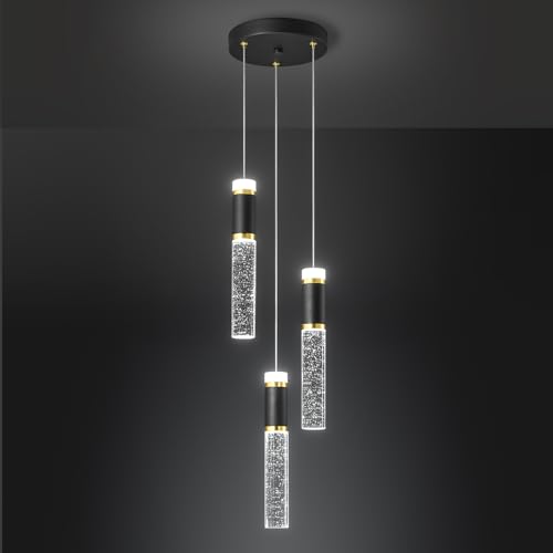Lampe couronne LED moderne pour kitcheninseln et salle à manger chic noir et or
