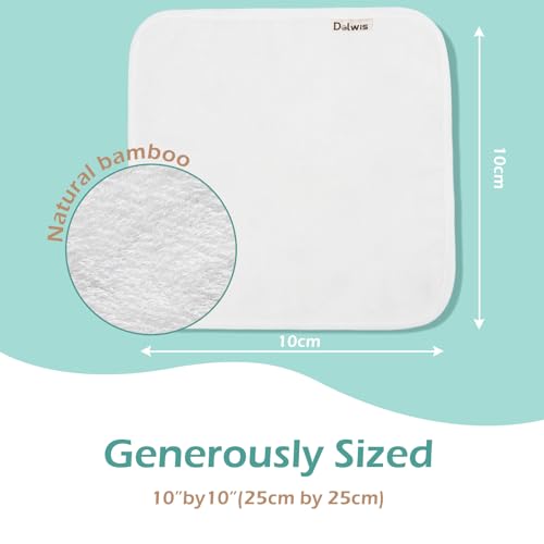 Image of Dolwis Cotton Baby Washcloths Bath Towels: 6 Pack Soft Baby Wash Cloths Face Towel Hand Towel Bath Towel for Newborn Kids, Small, White