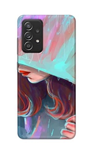 Image of PRINTFIDAA Pretty Woman Under The Umbrella Painting Printed Designer Hard Case for Samsung Galaxy A52 / A52 5G (6.5 inch) Back Cover -(e) RPM1007
