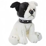 PMS VFM – Staffordshire Plüschtier Weißer Staffordshire Bull Terrier Hund 30 cm weiches Spielzeug – super Flauschige, luxuriöse lebensechte Stofftier-Teddy – Natural World Collection