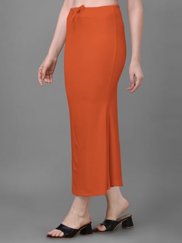 Image of Women's Saree Shapewear Petticoat, Cotton Blend Stretchable Mermaid Skirt, High Waist Tummy Control, Smooth Curve Fit with Adjustable Drawstring