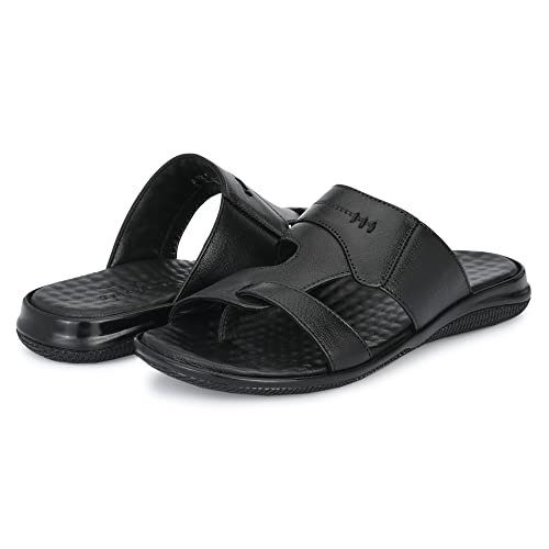 Image of Men's Genuine Leather Slippers | Thong Sandals For Men | Comfortable | Cushioned Insole | Durable | Handmade | All Occasion Slippers
