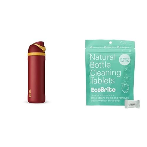 Owala Harry Potter FreeSip 24oz Water Bottle Gryffindor + EcoBrite Cleaning Tablets Bundle