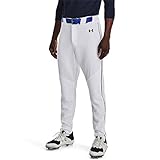 Under Armour Men's Utility Baseball Straight Leg Pant Pipe 22, (102) White/Midnight Navy/Midnight Navy, Medium