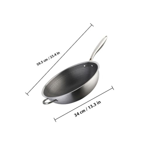 Wok de acero inoxidable estilo chino con asas de panal miniatura 2