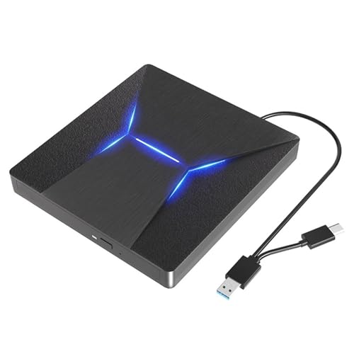 AYJYZHIAG Unidades externas de CD y DVD USB 3.0 Lector Grabador Tipo C Unidad óptica Delgada 3D Compatible con Windows MacOS
