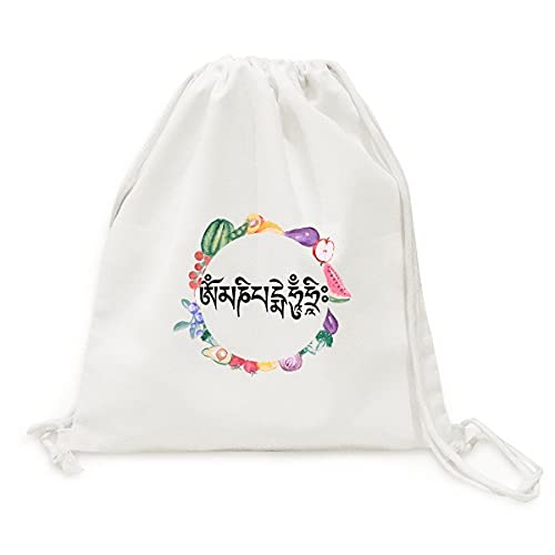 Sac en tissu pliable bouddhisme sanskrit pour fruits