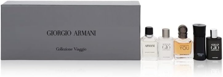 Armani M 5 Pc Mini Set(armani 7ml+gio 5ml+strngr With U 7ml+code 4ml+profumo 5ml)