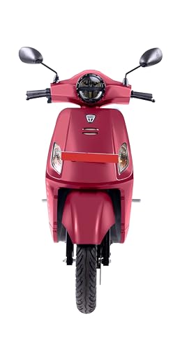 Image of eblu India's 1st Family e Scooter - Feo X - Typical Driving range 110km per charge - Top speed 60 kmph, Xtra - SPACE | COMFORT | SAFETY |STABILITY (Wine Red)