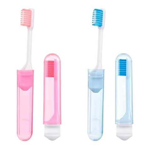 2pcs Portable Travel Foldable Toothbrush Set Cover
