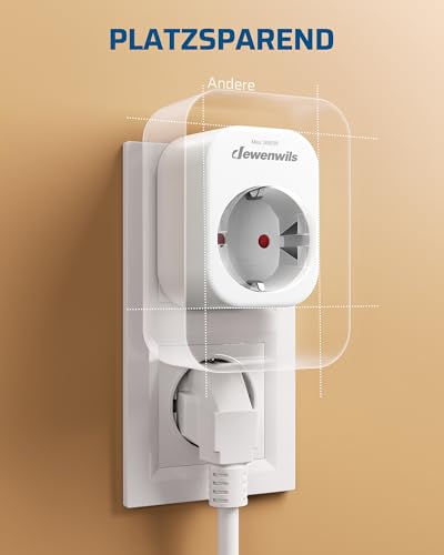DEWENWILS Funksteckdosen mit Fernbedienung, 3680 W, Magnetische Ein-Tasten-Schalter, 30 m Reichweite, Vorprogrammiert, kabelloses Steckdosen-Set für Lampen, Haushaltsgeräte, Weiß