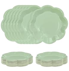 sage green paper plates