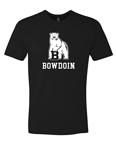 Bowdoin College Polar Bear B Unisex Premium Short Sleeve T-Shirt (Black, X-Large) - Bowdoin Polar Bears Apparel