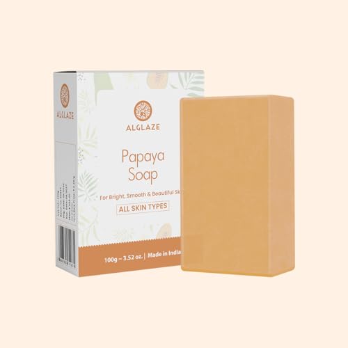 Image of Papaya Soap 100 g Pack of 1 | Brightening Bath Soap for Glowing Skin & Tan Removal | With Papaya Extract Shea Butter Jojoba Oil | Moisturizing Skin Care Smooth Soft Refreshing Soap for Men Women