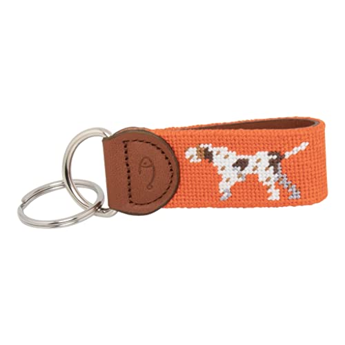 Image of Leather Hand-Stitched Needlepoint Key Fob or Key Chain