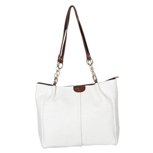 Sac bandoulière tissé main femme cabas léger hobo blanc