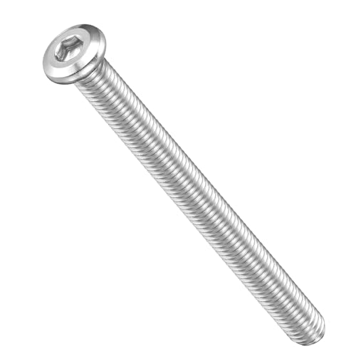 Image of METALLIXITY Flat Head Hex Socket Cap Screws Bolts(M8-1.25x90) 5Pcs, 304 Stainless Steel Hex Socket Furniture Bolts Screws - for Furniture Woodworking Project, Silver Tone