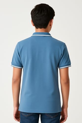 Image of TotzTouch Boys Premium Polo Collar Tshirt Combo with Zipper Closure Color White & Black Age 6 Years to 15 Years