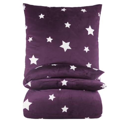 BaSaTex Winter Plüsch Bettwäsche Set Sterne Nicky-Teddy Cashmere-Touch |...