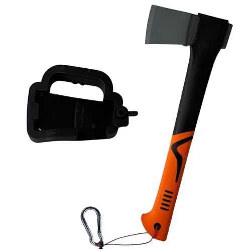 Axeplorer Hache Incassable 38cm, Manche Ergonomique Antidérapant, Lame Acier Carbone, Etui de Transport Sécurité, Mousqueton, Corde. Hachette Bushcraft, Machette...