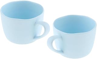 ZAANU Tazas de café de melamina con asa, Tazas Simples Pero Elegantes, Bebidas frías y Calientes, Tazas de té Helado (Azul)/1508, 2 uds. (Color : Blue)