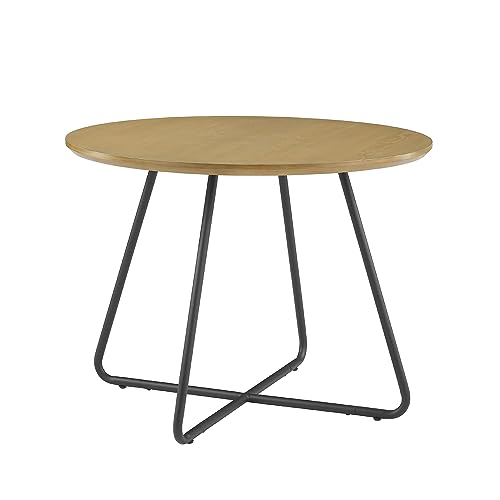 Walker Edison Modern Metal and Wood Round Dining...