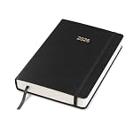 Wykeham's Executive 2026 Daily Journal Planner – US Public Holidays & Format – Customization Available (Black, 8.5"×5.5")