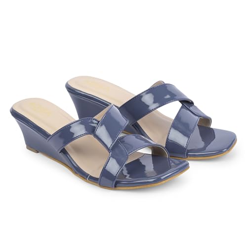 Image of Women Girls Comfortable Slip-On Glossy Sandals - Stylish All Day Comfort Ladies Footwear for Daily Wear