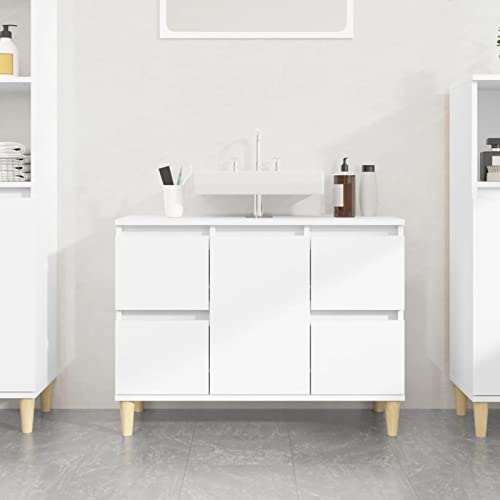 Sufrk Armario para debajo del lavabo, 80 x 33 x 60 cm, color blanco