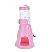Guardians Hamster Water Bottle, Little Pet Automatic Drinking Bottle with Food Container Base Hut Hanging Water Feeding Bottles Auto Dispenser for Small Animals(80ml,Pink)