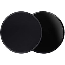 Heveer Discos de Deslizamiento Core Sliders Fitness Discos Deslizantes Ejercicios de Doble Cara para Uso en Alfombra y Pisos Duros 2 Piezas Negro