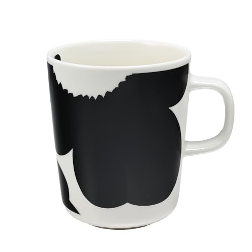 Taza Marimekko Unikko 250 ml Blanca y Negra miniatura 1