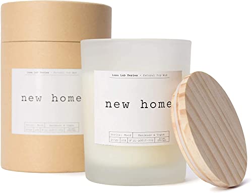 Lumaland Scented Jar Candle - Moods & Moments - 100% Vegan Soy Wax - Burns 25 Hours - Sustainable, Vegan, Stylish Home Fragrance Candle - New Home - Cotton Fragrance