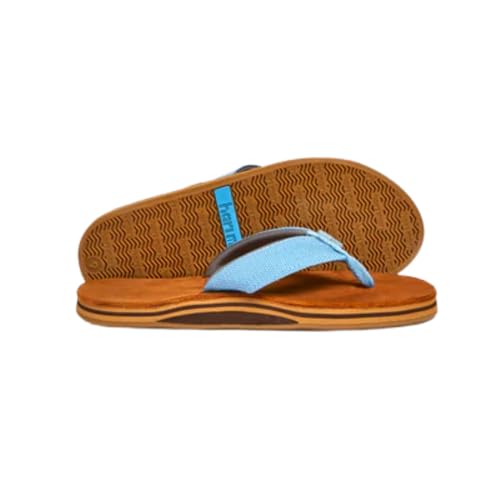Image of Hari Mari- Scouts- Men's Nubuck Leather Flip Flops With Nylon Webbing Strap- No Break Ins, Firm Arch Support, and Beveled Edge to Reduce Tripping