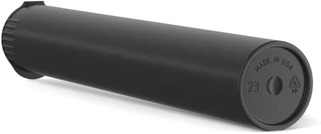 1000 Count - 116mm Biodegradable Plastic Squeeze Pre-Roll Tubes – Child Resistant & Sustainable - Water Resistant - Smell/Odor Resistant - Air Resistant - BPA Free (Black)