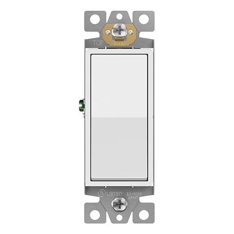ENERLITES Decorator Paddle Rocker Light Switch, 91150-W Cover