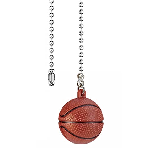 Image of Ceiling Fan Pull Chain 12 inch Pull Chain Extension Fan Chain Extender Ceiling Fan Pulls Ornament with Ball Fan Chain Connector for Lighting Fans, 1 PACK (BASKETBALL)