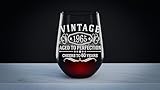 Promotion & Beyond Vintage 1965 Aged to Perfection Design Wine Glass, Engraved With Your Birth Year And Age, Great Gift For Wine Lovers, Moms and Friends For Birthdays And Special Occasions