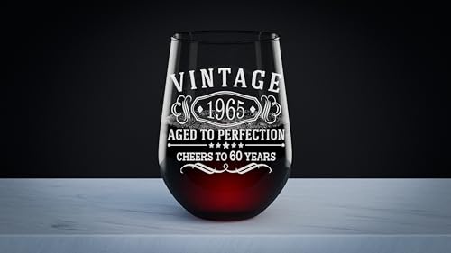 Vintage 1965 Aged to Perfection Wine Glass