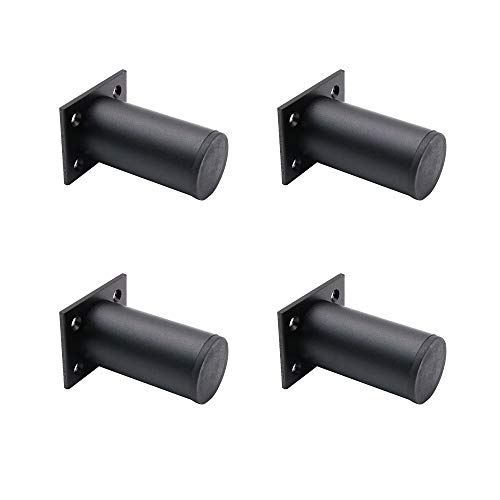 Juego de 4 patas ajustables for muebles, color negro mate, aleación de aluminio de 38x80 mm, patas for gabinete, mesa de café, soporte for TV, pie de soporte for sofá for muebles, patas de soporte for